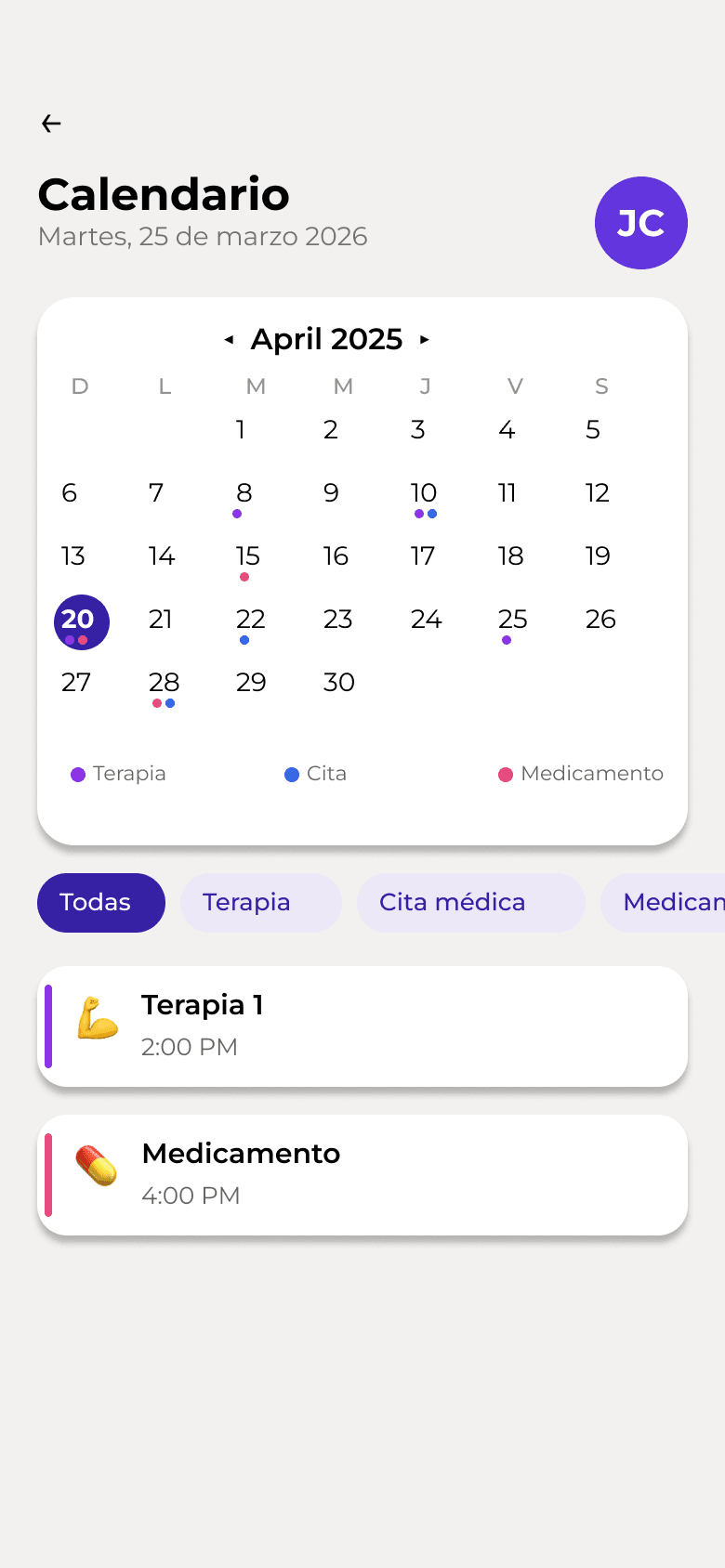 SER App - Calendar